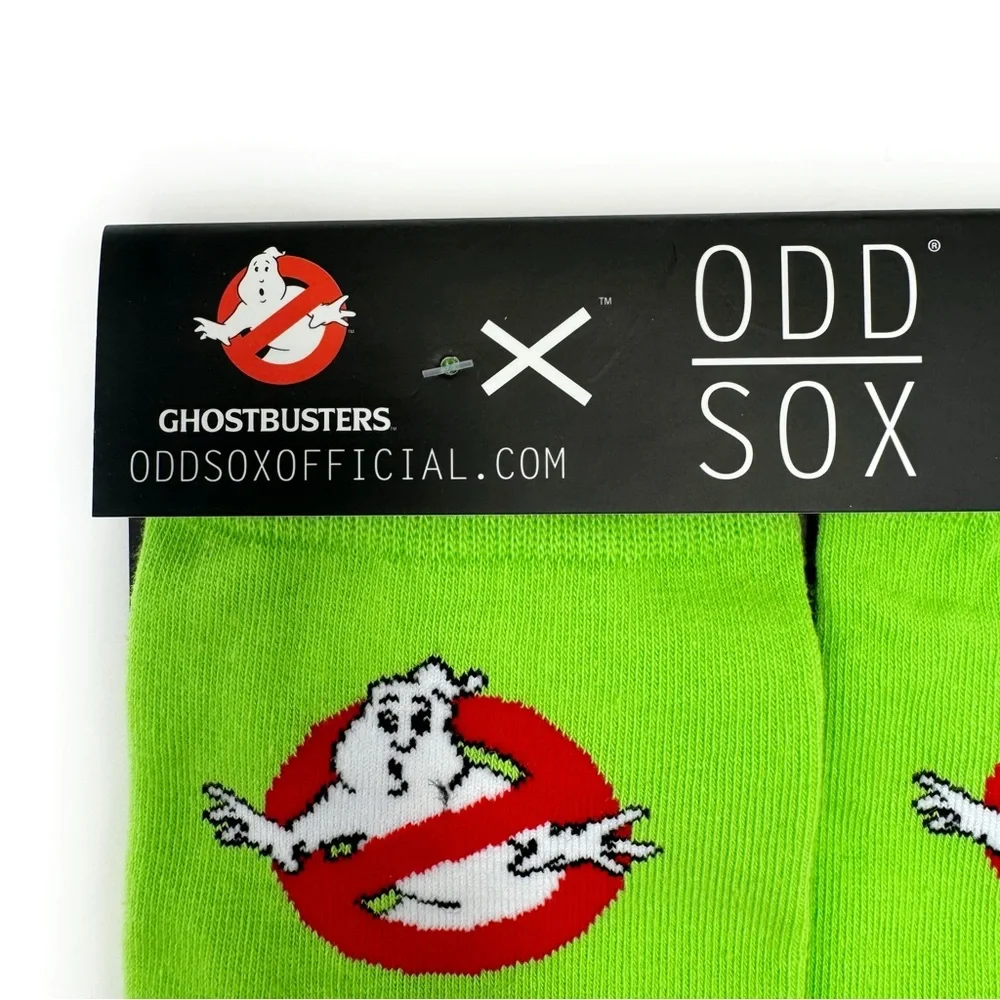 Odd Sox Ghostbusters Crew Socks Mens Womens Gift 80s 90s Movie Film Green Red